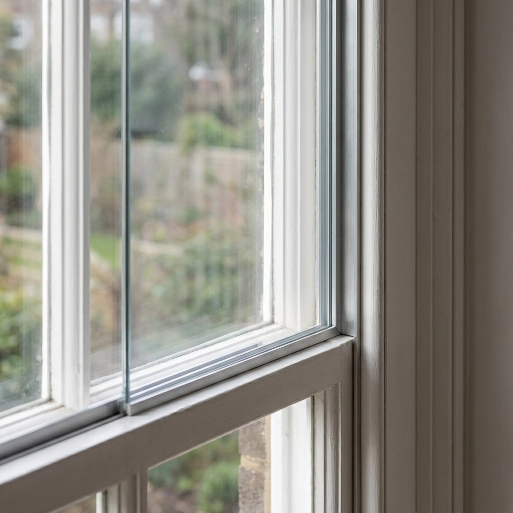 Secondary glazing options for traditional sash windows showing various system types