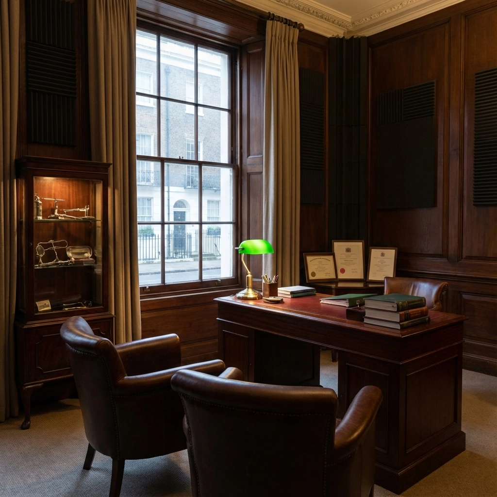 Harley Street private clinic consultation room with heritage secondary glazing