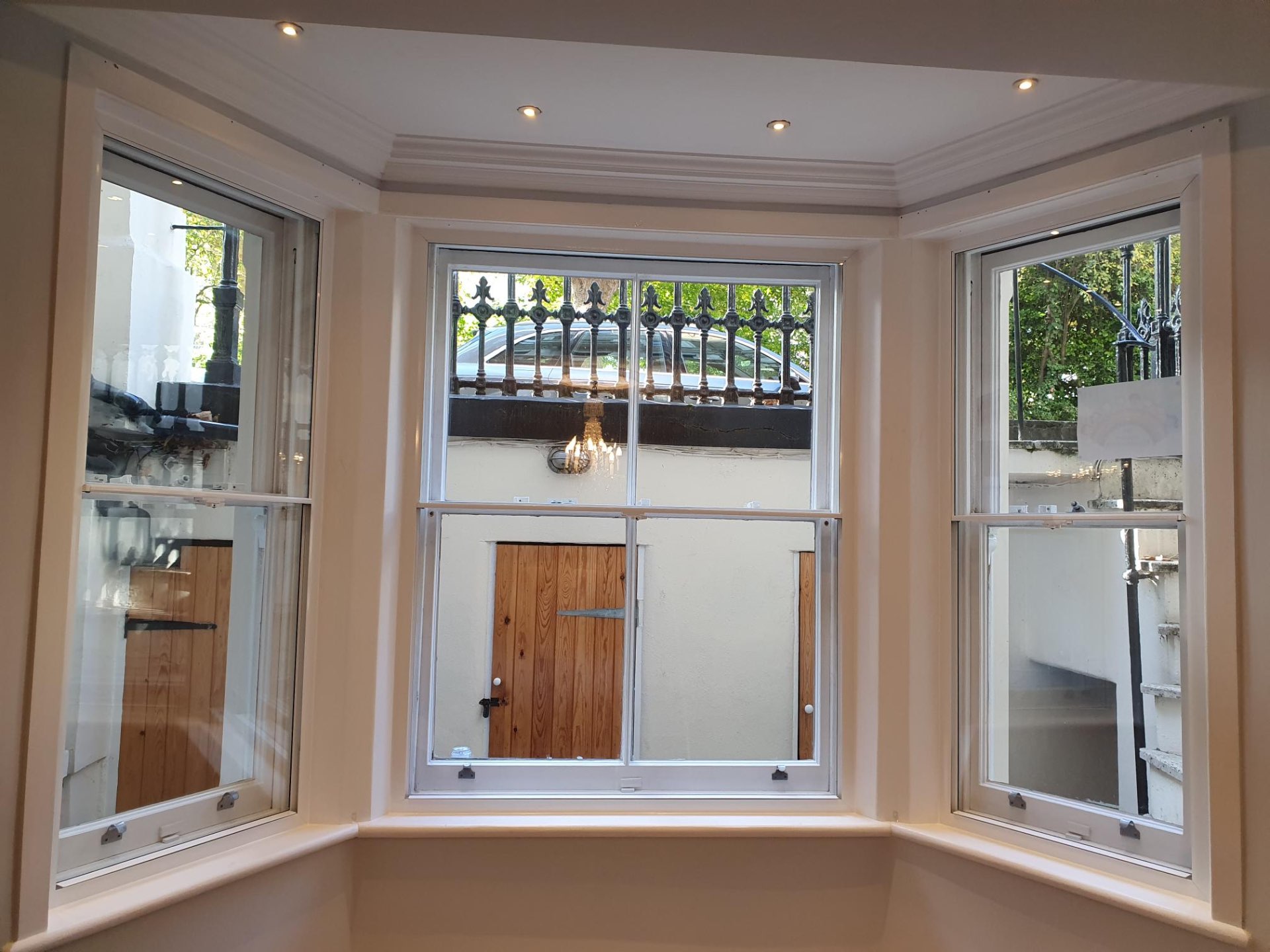 Fixed secondary glazing installation showing permanently sealed unit
