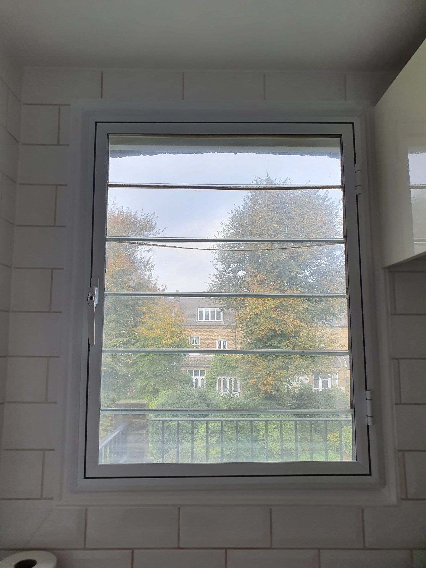 Modern interior with secondary glazed windows