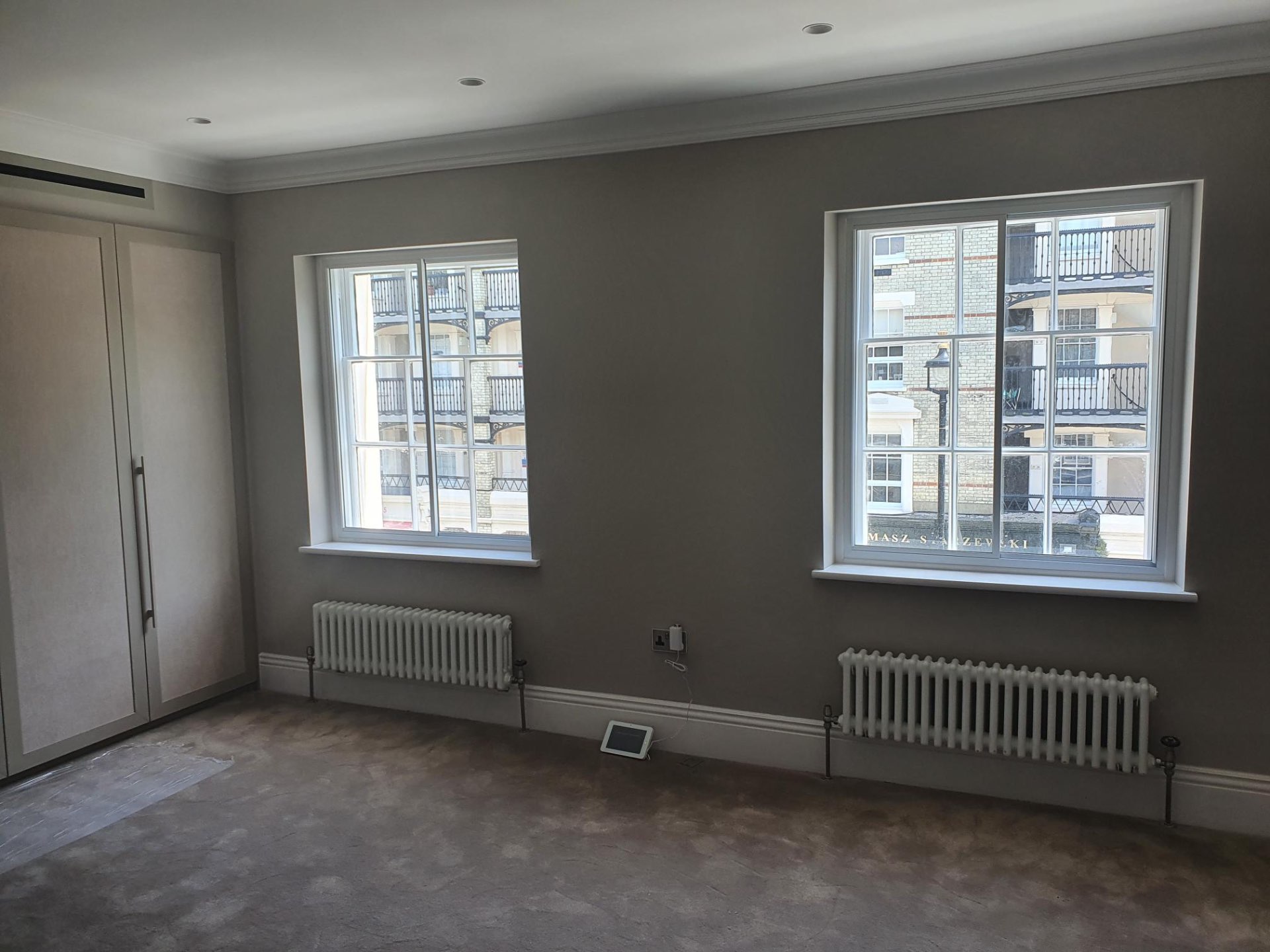 Acoustic glazing installation showing sound dampening features